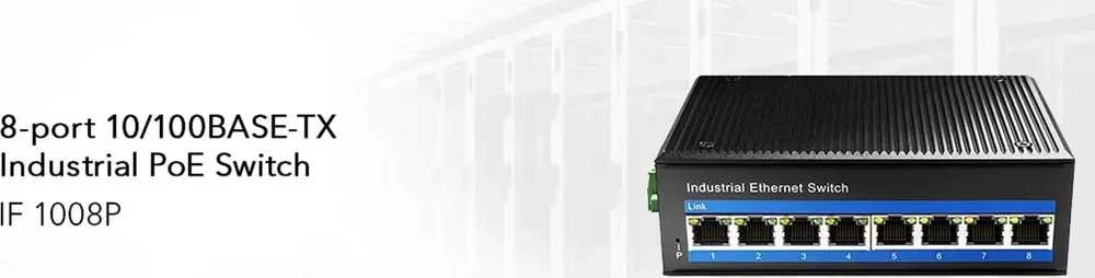 Šakotuvas Network switch/switch - Cudy IF1008P (10/100) Juodas
