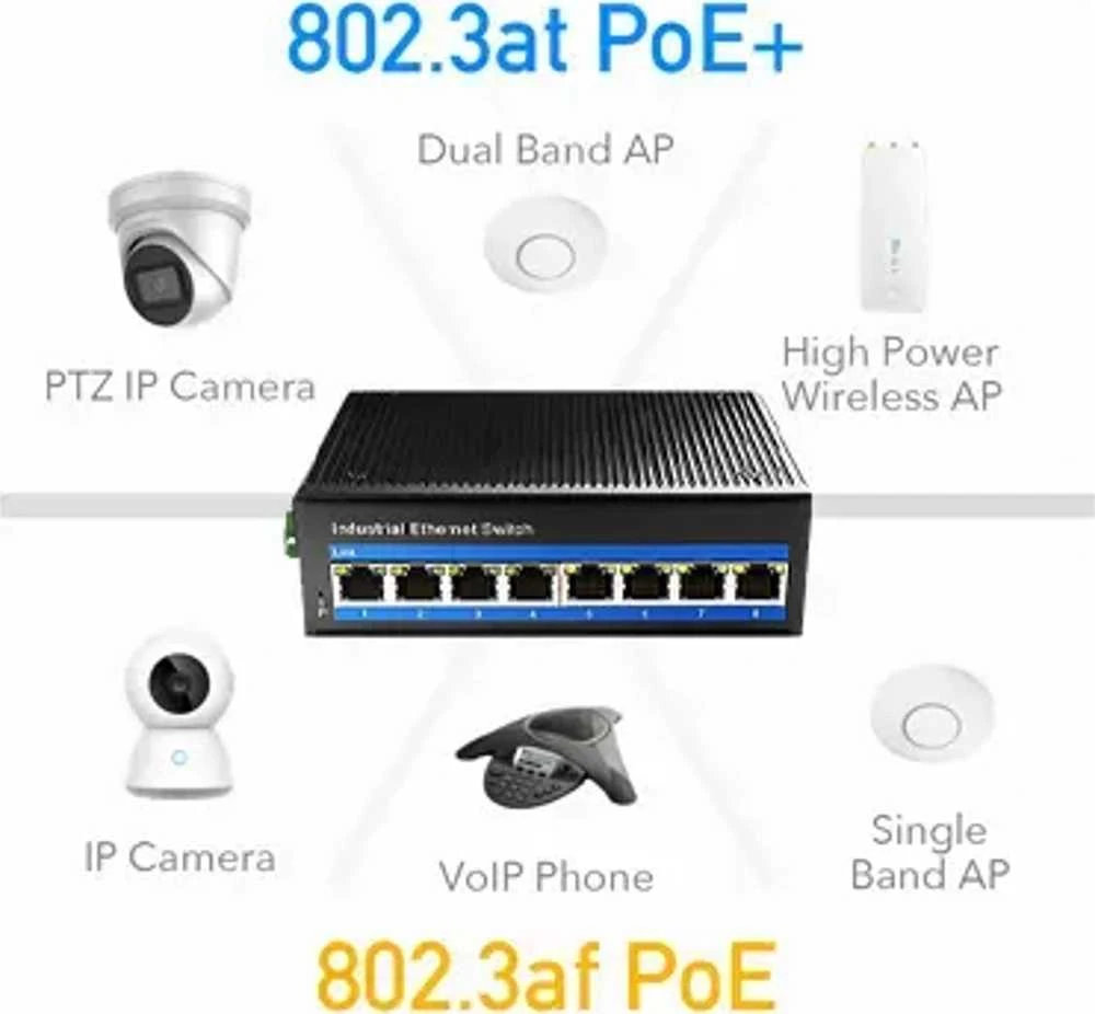 Šakotuvas Network switch/switch - Cudy IF1008P (10/100) Juodas