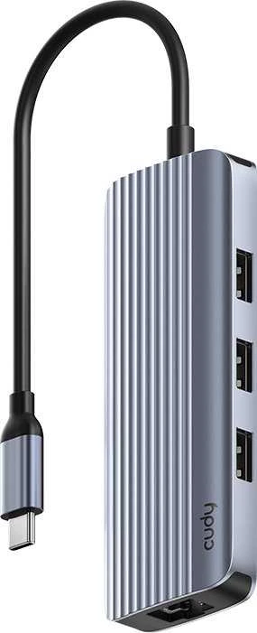 Cudy UH606 laptop dock/port replicator Wired USB 3.2 Gen 1 (3.1 Gen 1) Type-C Pilkas, Sidabrinis