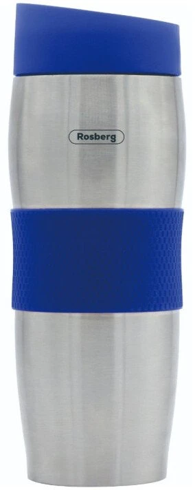 Termosinis puodelis Rosberg R52011C, 0,380 l, dvigubomis sienelėmis, nerūdijančio plieno, mėlynas