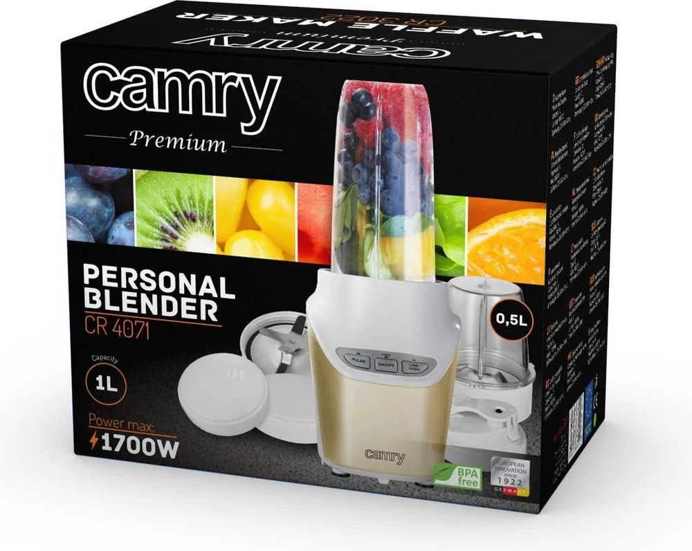 Camry | Maišytuvas | CR 4071 | Personal | 1700 W | Jar material Plastic | Jar capacity 1 L | rusvai gelsvas