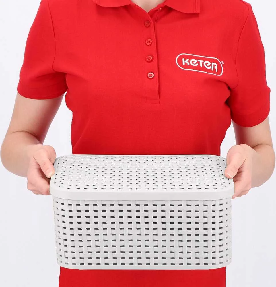 Dėžė su dangčiu Style Box Rattan S Curver 6L šviesiai pilka