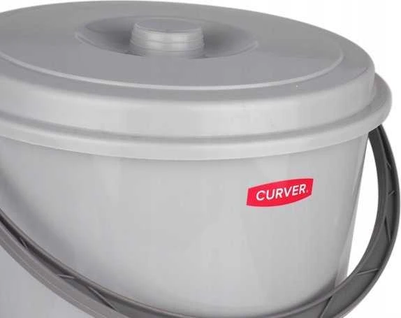 CURVER WIADRO 12L Z POKRYWKĄ SZARE