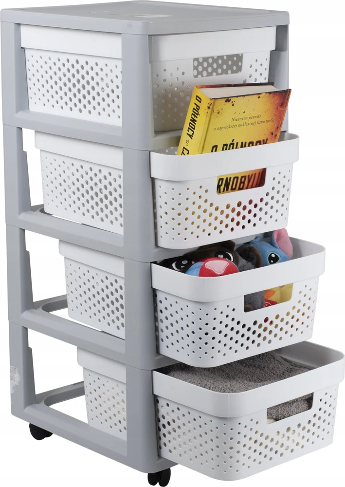 Curver Tiekimas | 4 skyrių skrynia su ratukais, 11 l, 30 x 36 x 69 cm