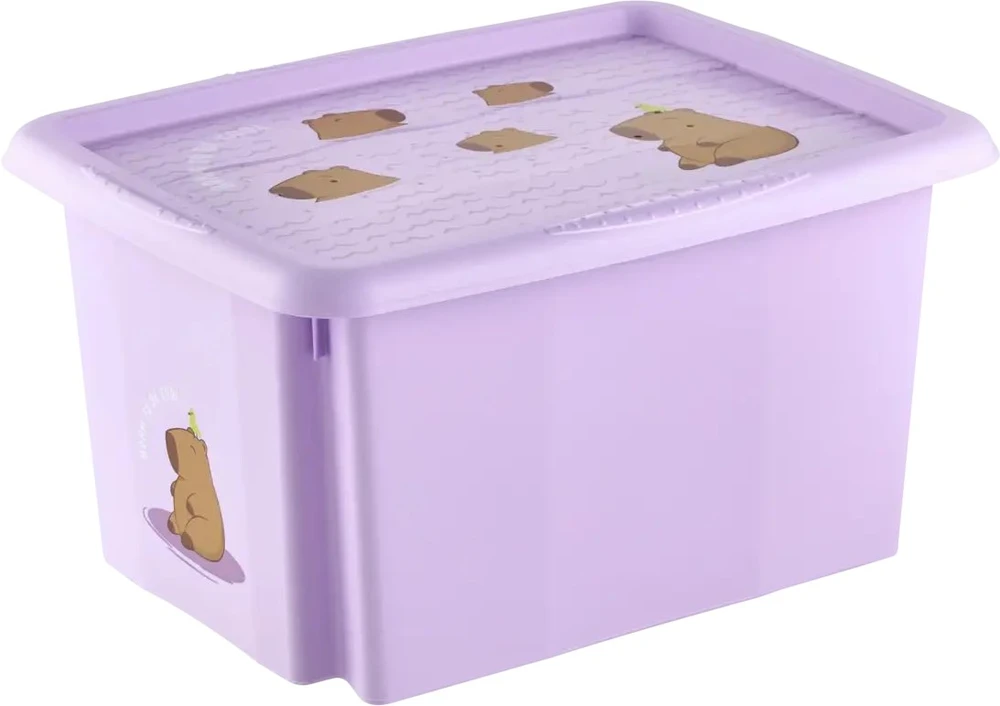 Curver Laikymo dėžė su dangčiu 15L Karolina „Kapibara“ 38x29.5x20.5cm minkšta violetinė