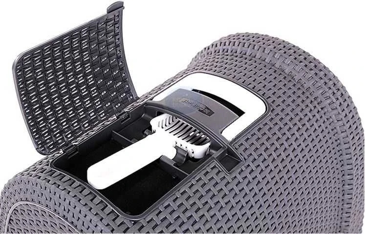 Curver Rattan tualetas katėms grafito spalvos 51x39x39cm