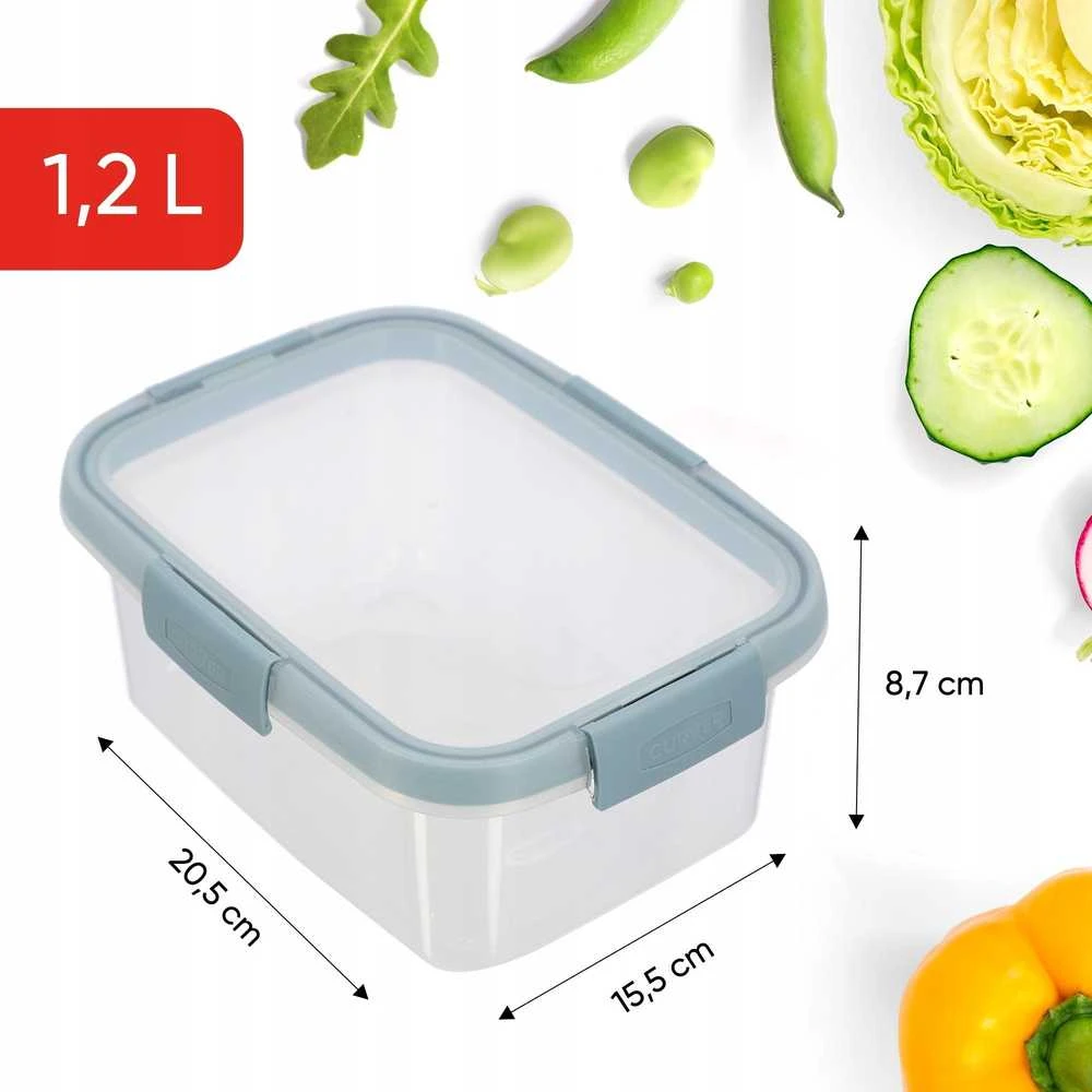 Keter CURVER MAISTO DĖŽUTĖ STAČIAKAMPĖ 1,2L /SKAIDRI/ MĖLYNA
