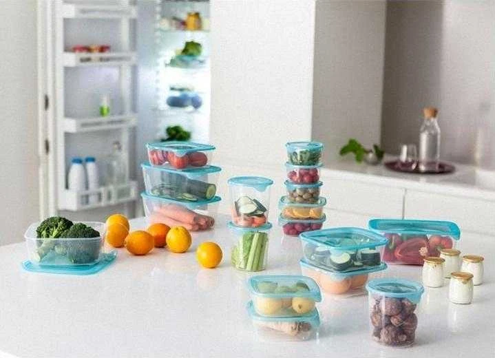 Keter CURVER MAISTO DĖŽUČIŲ RINKINYS FRESH&GO 3vnt 0,5/1/2L MĖTŲ/ ŠVIESIAI PILKA/ PERSIKINĖ SPALVA