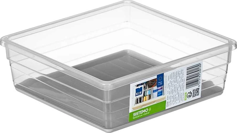 Curver kis Sistemo org 6 transparent light pilkas