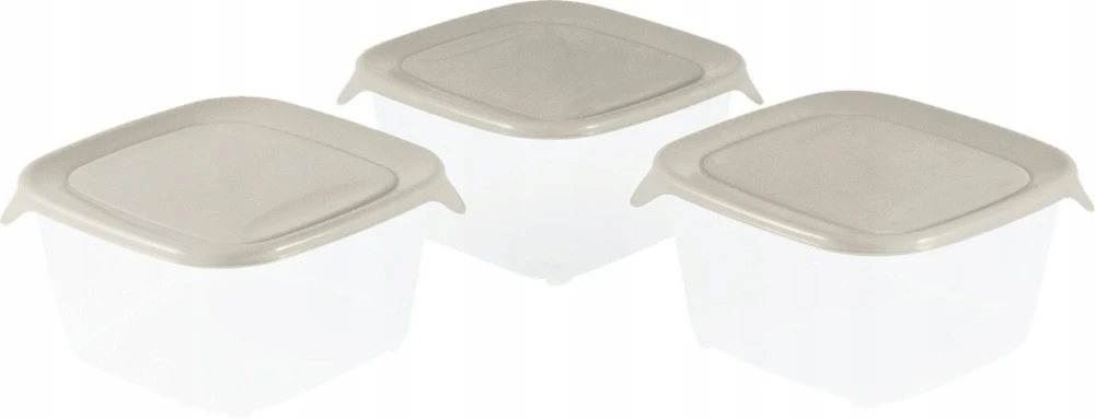 Curver Set of food dishes 3 pcs. square 3x1.2L Fresh&Go beige