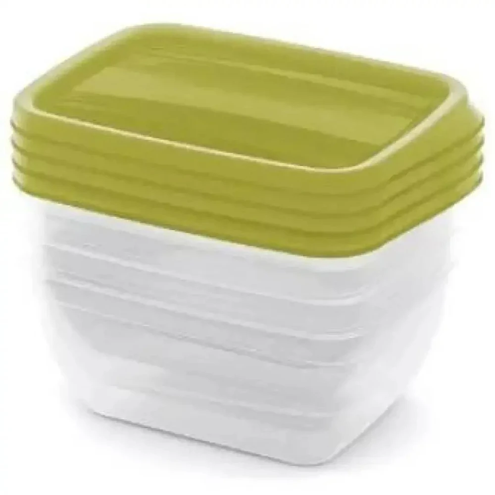 Curver Set of food containers rectangular 4x0.75L Vedo transparent žalias