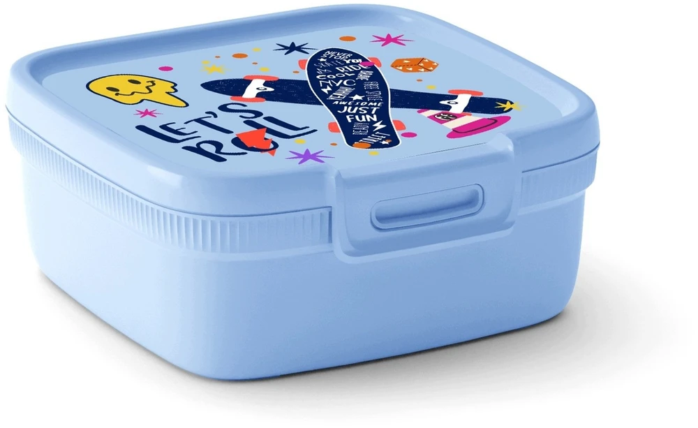 Curver maisto laikymo indas kvadratinis 0,9 l Snap Box mėlynas/fun-tilities