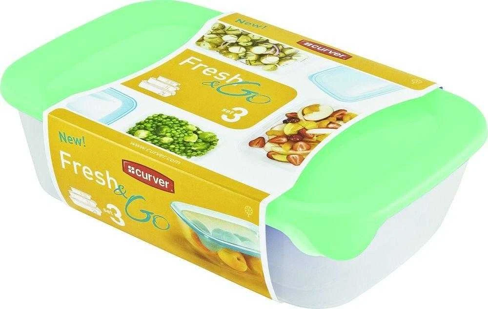 Curver Plastikowy komplektas pojemników FRESH and GO - mėtų spalvos