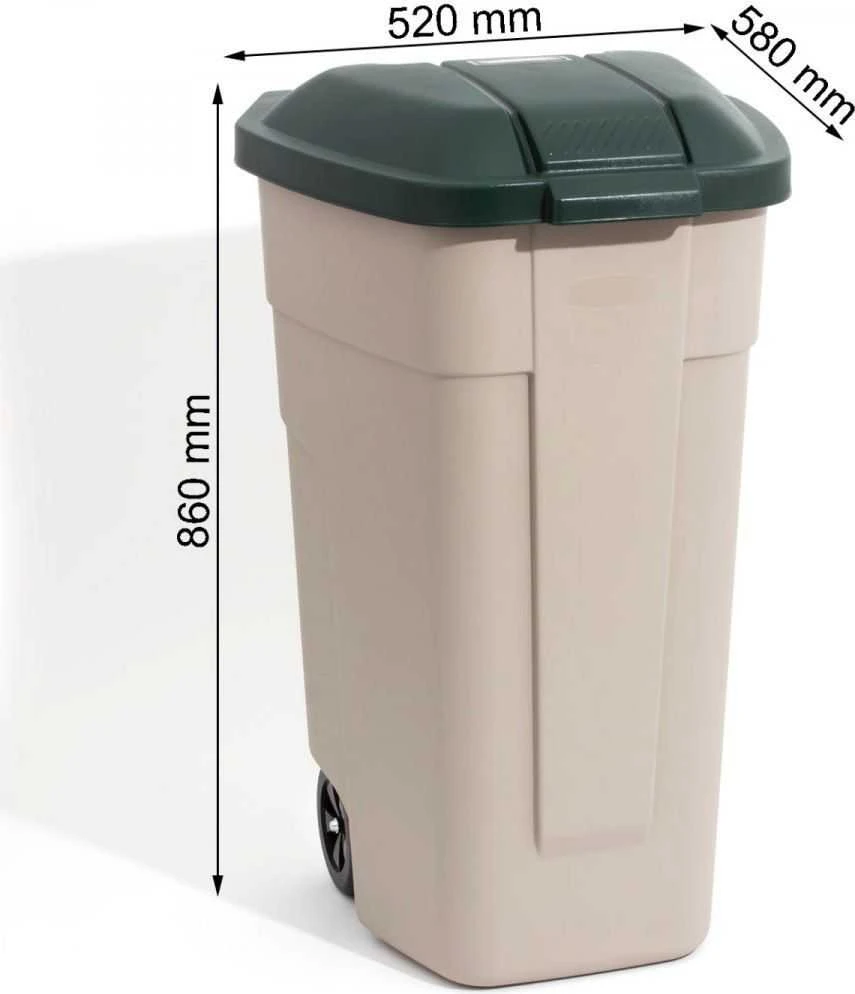 Keter CURVER WASTE BIN 110L BEIGE/Žalias