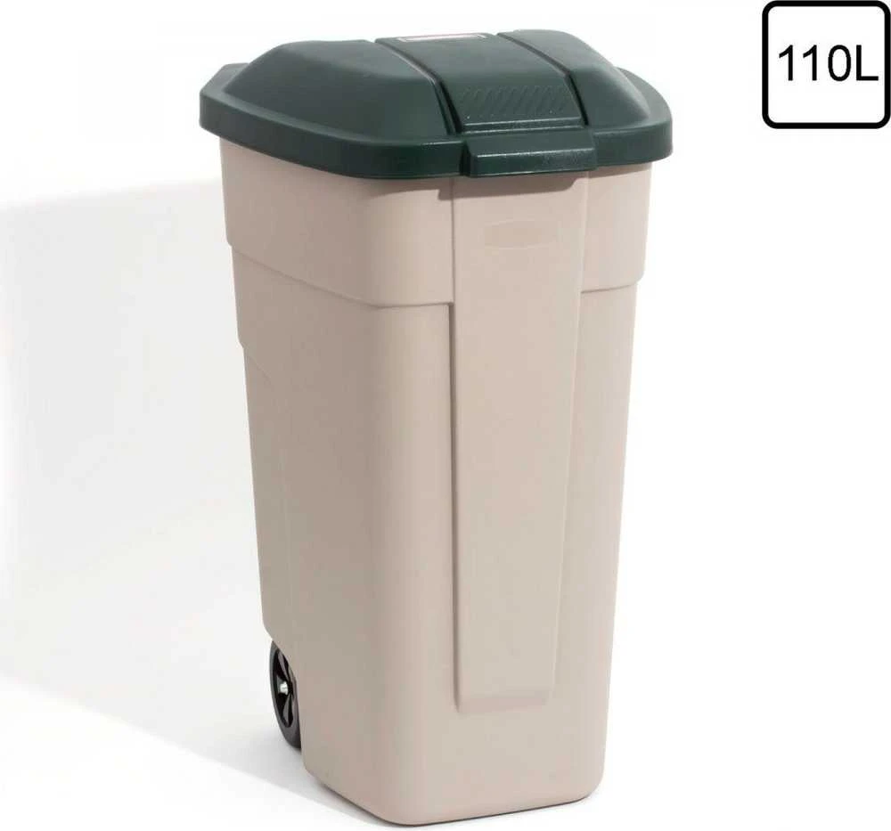 Keter CURVER WASTE BIN 110L BEIGE/Žalias