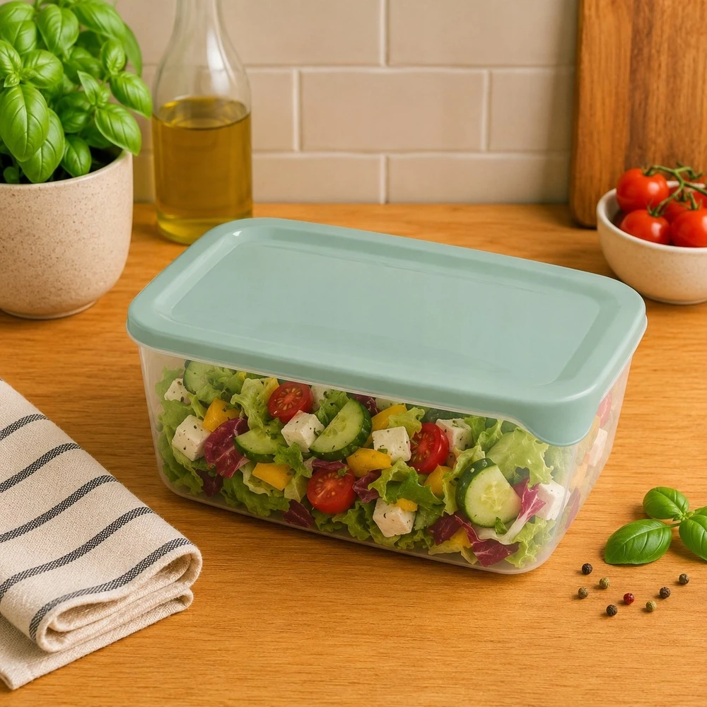 CURVER MAISTO DĖŽUTĖ FRESH&GO 5L STAČIAKAMPĖ ŽALIA