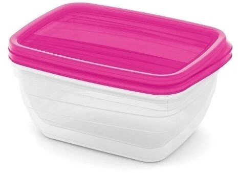 Curver maisto laikymo indų rinkinys stačiakampis 2x1,3 l Vedo permatomas rausvas