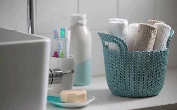 Curver Pilkai mėlynas apvalus krepšys KNIT CURVER -XS- universalus