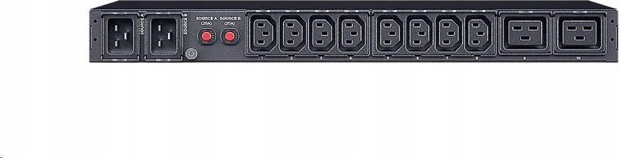 CYBERPOWER PDU24005 Matuojamas ATS PDU 230V/20A 1U 8x IEC-320 2x IEC C19 Outlets nuoseklusis prievadas PowerPanel Center programinė įranga