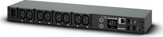 CYBERPOWER perjungiamas PDU41004230V/15A 1U 8x IEC-320 išėjimo tinklo jungtis PowerPanel Center programinė įranga