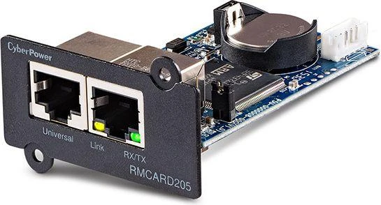 CYBERPOWER RMCARD205 tinklo plokštė, skirta SNMP SLOT, suderinamai su OR ir PR serijos dviejų jungčių tinklu ir aplinkos jutikliu