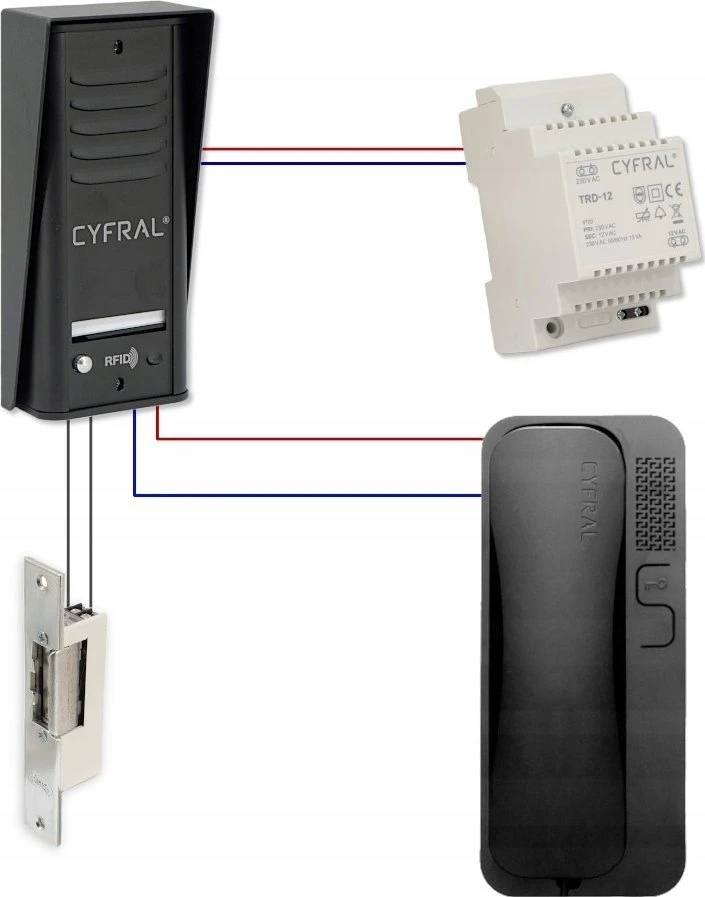 CYFRAL COSMO 1 NUOMININKO DOMOFONAS JUODA KASETĖ / JUODA UNITELEFONAS