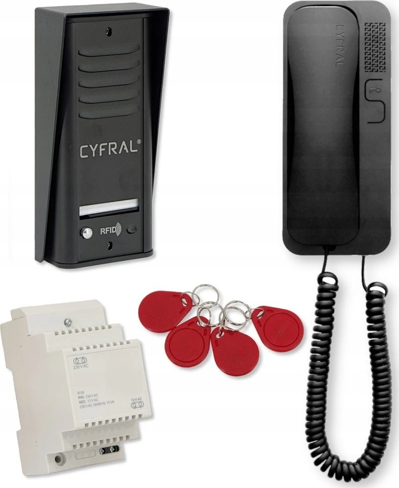 CYFRAL COSMO 1 NUOMININKO DOMOFONAS JUODA KASETĖ / JUODA UNITELEFONAS