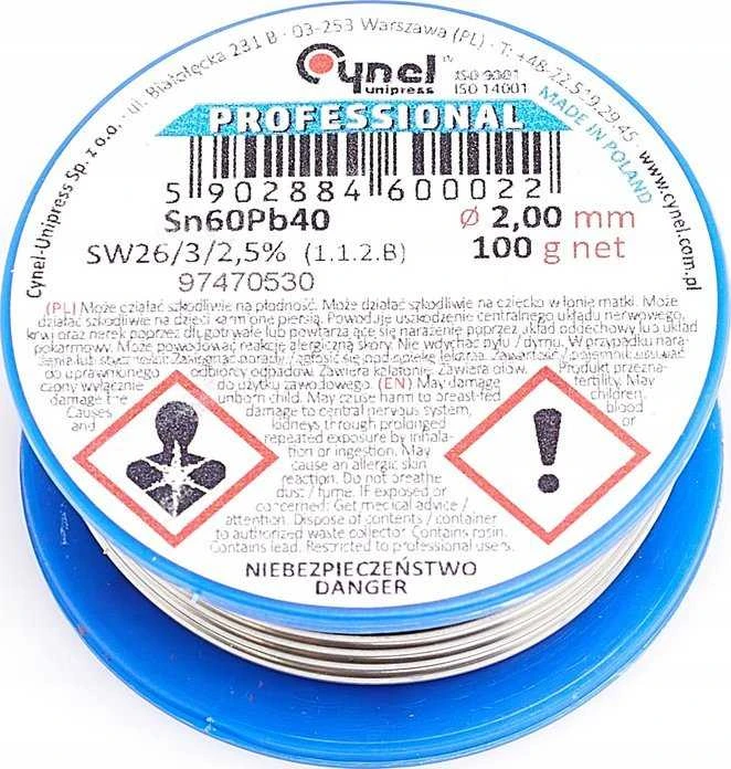 Cynel CYNA 2.0mm SZPULA 100g Sn60Pb40
