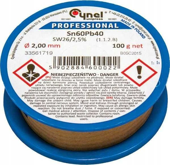 Cynel CYNA 2.0mm SZPULA 100g Sn60Pb40