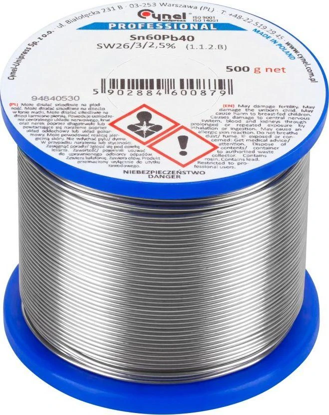 Lydmetalis su fliusu 3mm 500g Sn60Pb40 CYNEL