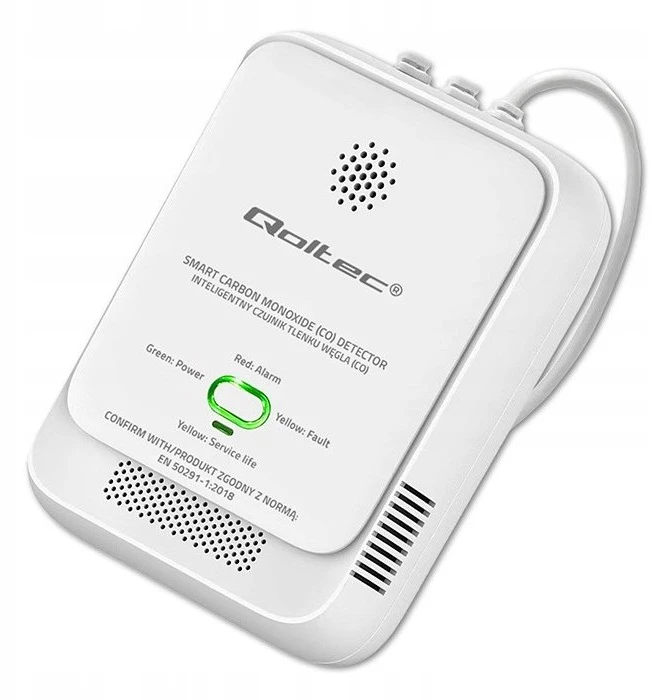 Qoltec 52576 Carbon monoxide sensor | CO detector | alarm 85dB | LED