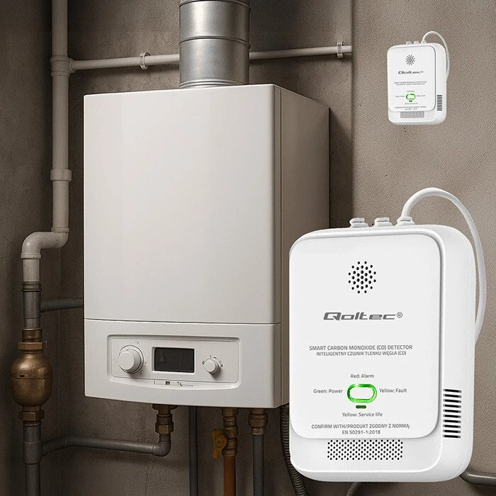 Qoltec 52576 Carbon monoxide sensor | CO detector | alarm 85dB | LED
