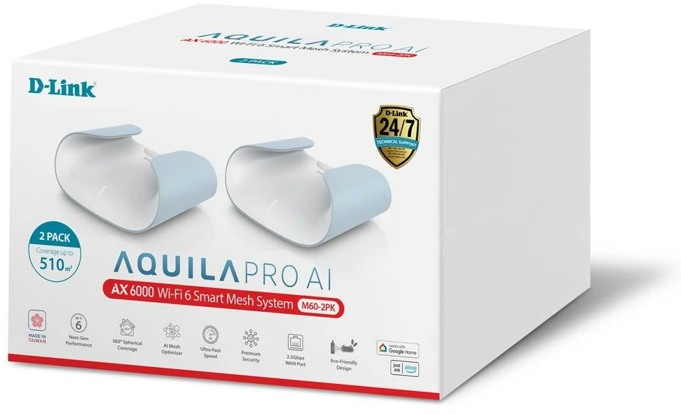 Maršrutizatorius D-link 2 pack M60 router gamingowy AX 6000 wi-fi 6