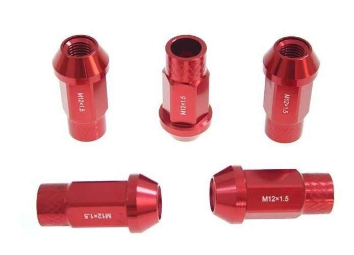 D1Spec aliuminio veržlės M12x1.5 50mm raudonos