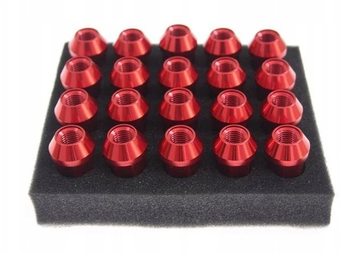 D1Spec aliuminio veržlės M12x1.5 50mm raudonos
