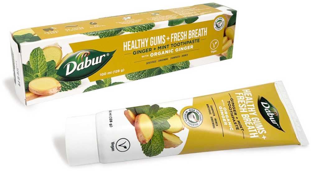 Vaistažolių dantų pasta Ginger Mint Healthy Gums, Dabur, 100 ml