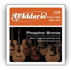 Stygos akustinei gitarai D'Addario EJ15 .010
