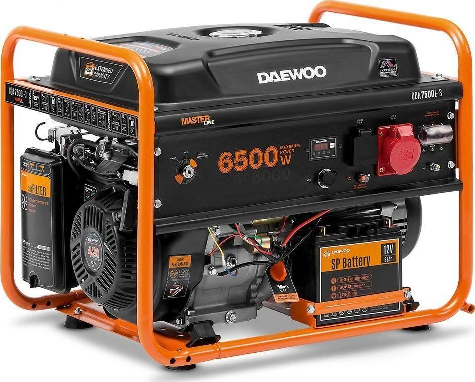 Daewoo benzininis generatorius GDA 7500E-3 6500W 3 fazės