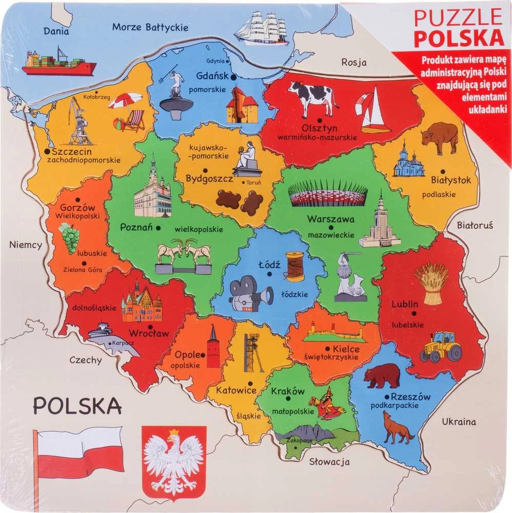 Dėlionė Daffi Puzzle medžio žemėlapis iš Lenkijos D-100 41004