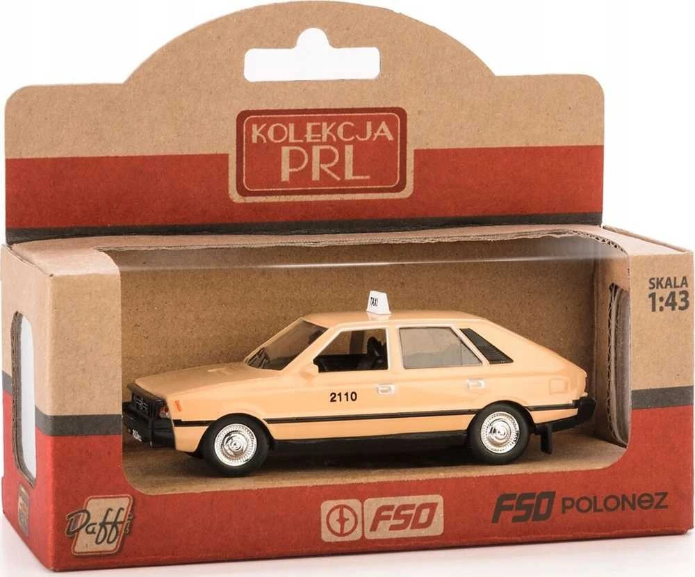 Metalinis lengvasis automobilis 1 43 Polonez taxi smėlio spalvos WB DAFFI K-583.