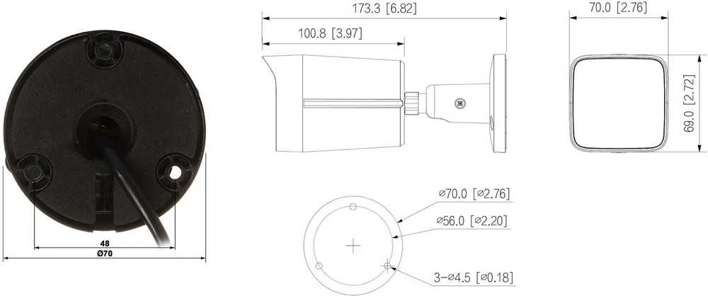 Dahua IPC-HFW1639TC-A-IL-0280B-S6-Juodas