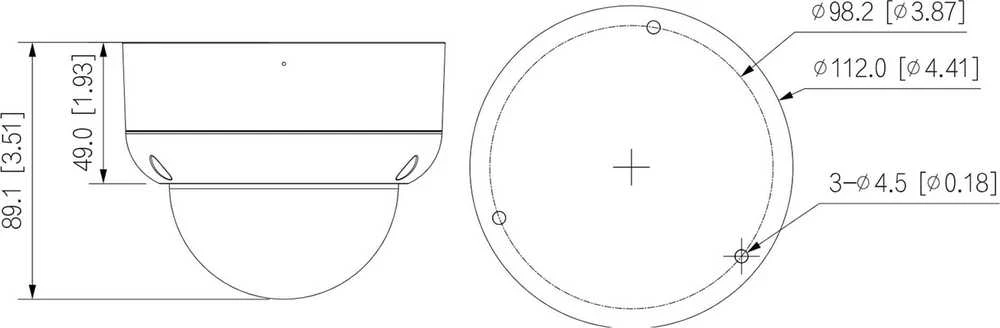 ANTIVANDALINĖ AHD, HD-CVI, HD-TVI, PAL KAMERA HAC-HDBW1200EA-0280B-S6 - 1080p 2,8 mm DAHUA