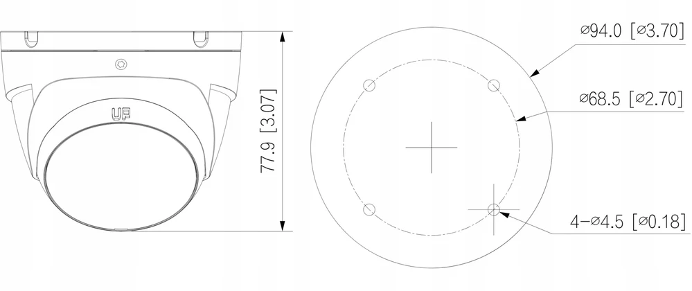 Dahua Technology KAMEROS AHD, HD-CVI, HD-TVI, PAL HAC-T2A51-U-0280B-S3-DIP – 5 Mpx 2,8 mm DU