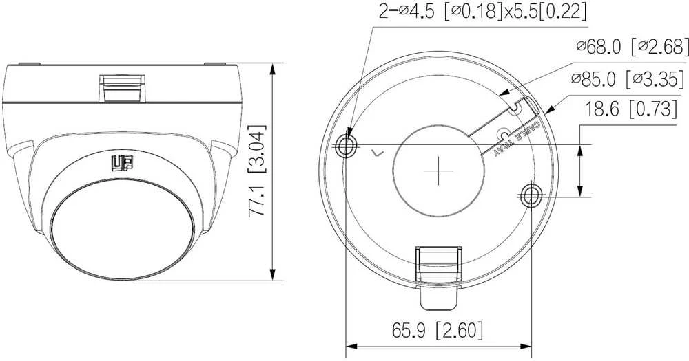 AHD, HD-CVI, HD-TVI, PAL KAMERA HAC-T1A21-U-0280B - 1080p 2.8mm DAHUA