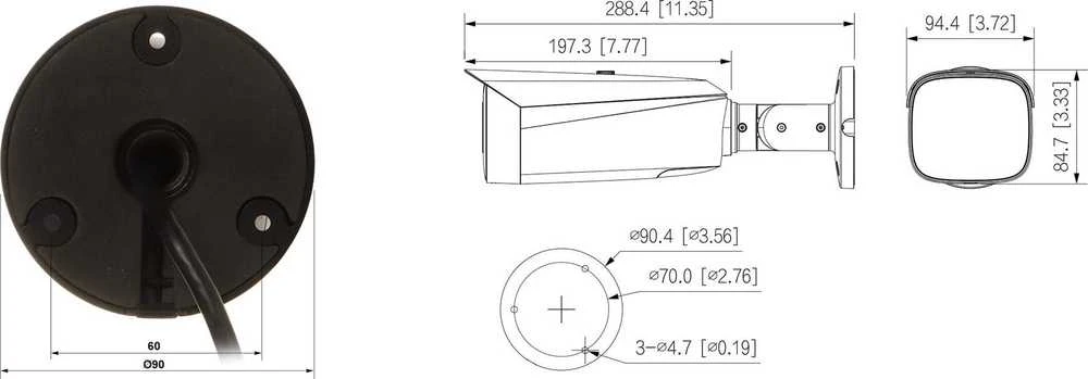 IP KAMERA IPC-HFW3849T1-AS-PV-0360B-S5-Juodas TiOC Full-Color - 8.3 Mpx 4K UHD 3.6 mm DAHUA