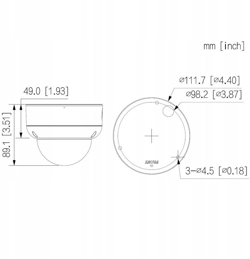 ANTIVANDALINĖ IP KAMERA IPC-HDBW3649E-AS-IL-0280B WizSense Smart Dual Light - 6 Mpx 2.8 mm DAHUA