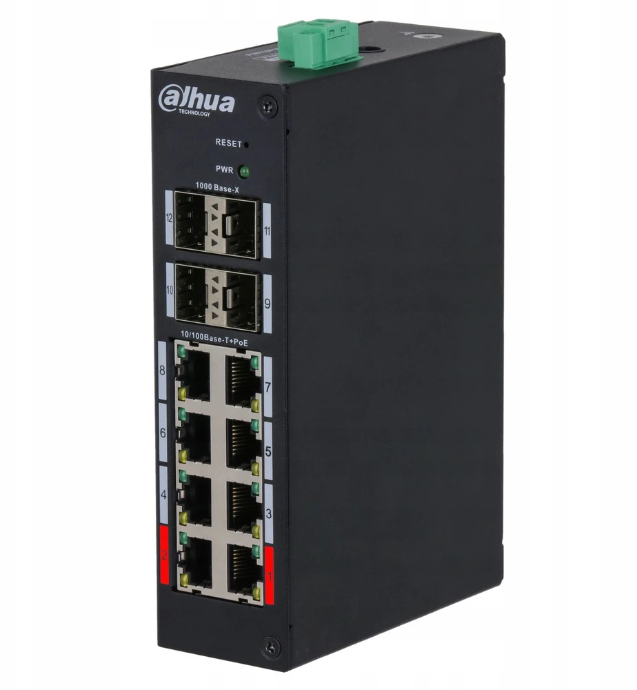 Šakotuvas SWITCH POE HS4412-8ET-120 8 PRIEVADŲ + 4 x SFP DAHUA