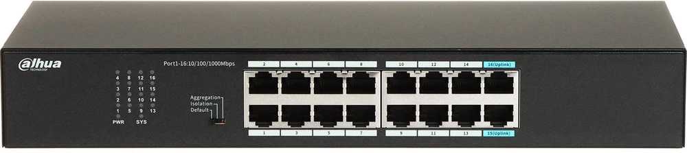 Šakotuvas PRAMONINIS SWITCH'AS S3016-16GT 16 PRIEVADŲ DAHUA
