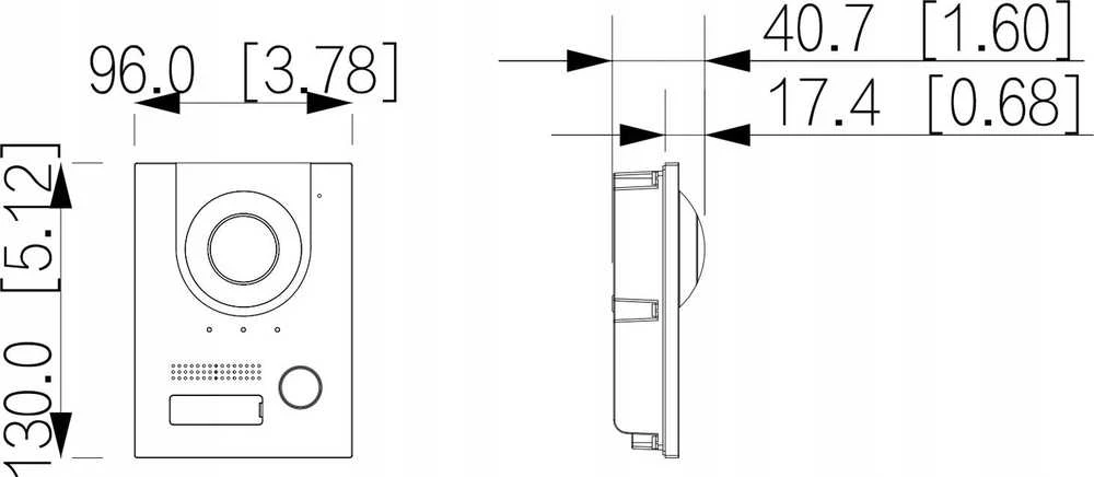 Dahua Technology Co IP telefonspynės spalvota kamera 2MP 160°, IP65, IK07, SIP, 2-wire arba IP