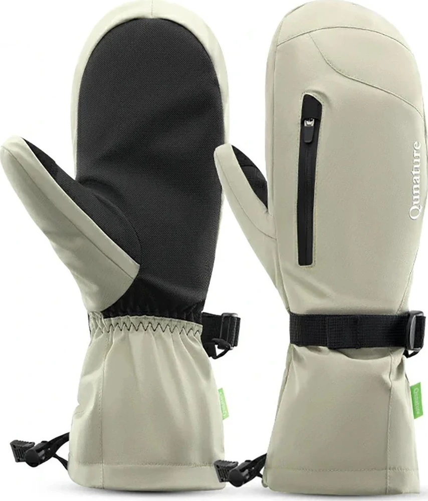 Qunature Full Length Ski Gloves Size L – šviesiai rudas